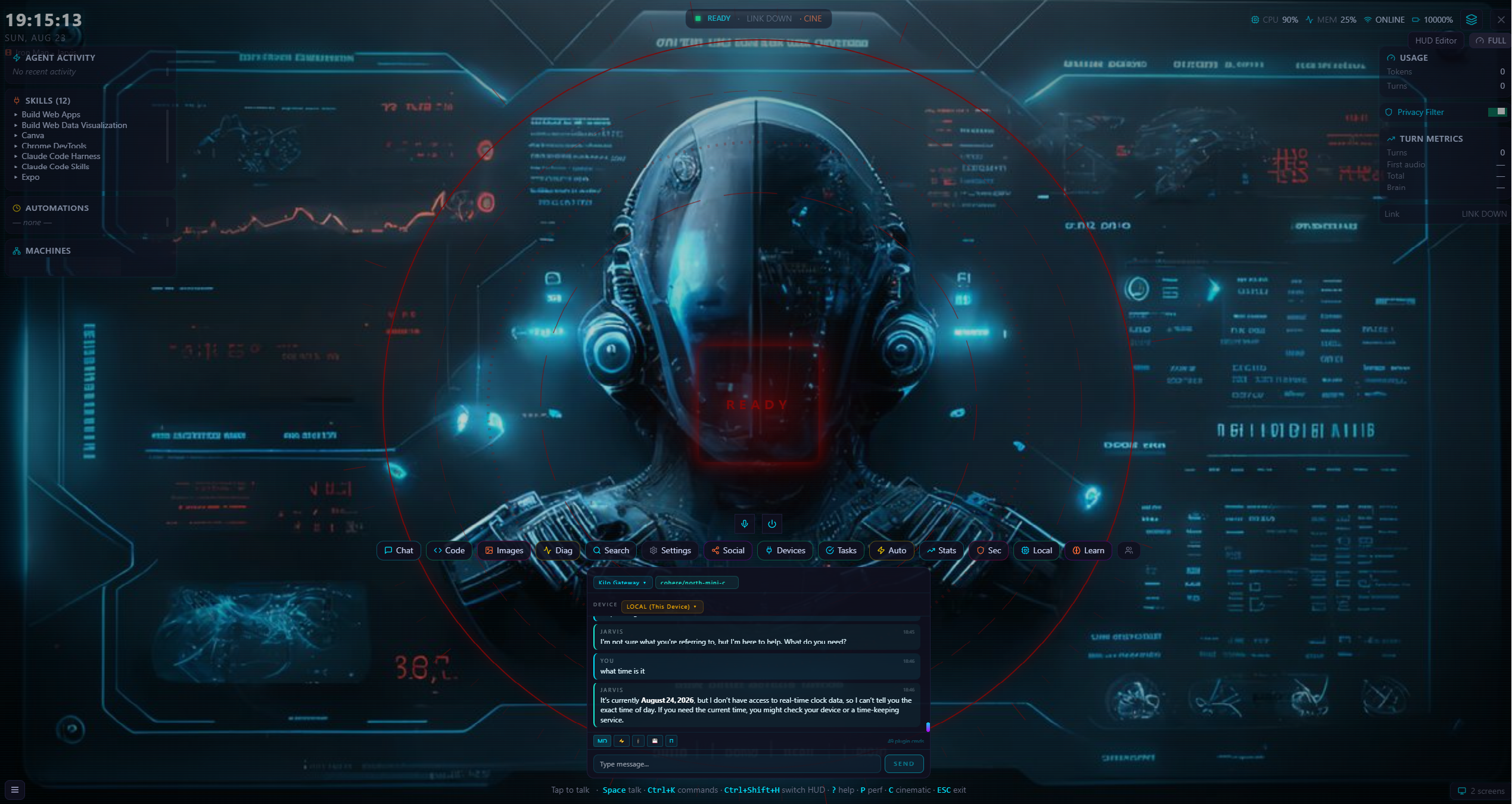 Jarvis HUD overlay